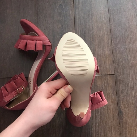 Bebo Frilly Velvet Stilettos Never Worn - Picture 3 of 9